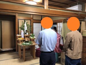 工事前にはお祓いを行いました。 <br />
原田建築ではいつも地元（みよし市明知町）の神主さんにお願いしています