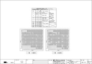 柱金物の計画です<br />
壁が強くなると柱が抜けたがるので、柱金物を取り付けます<br />
取付ける金物は計算により決まります<br />
大工さんへの指示のため、壁の通りに番号を振って表にまとめます